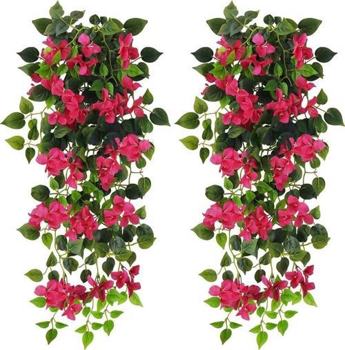 Yapay Çiçek Fuşya Begonvil Çiçeği 9 Dallı 100cm Sarkan Çiçek