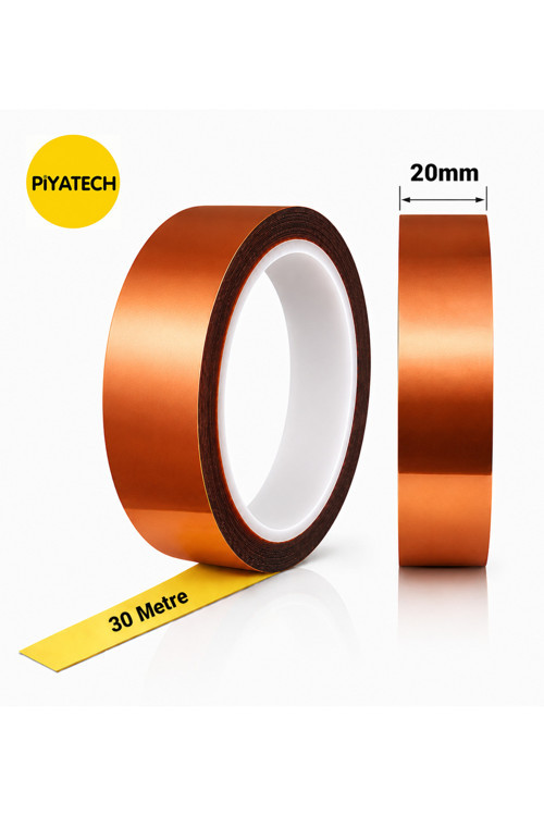 Kapton Yanmaz Bant Yüksek Isıya Dayanıklı Isı Bandı 20 mm X 30 Metre