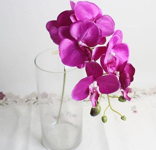 Yapay Çiçek Fuşya Orkide Uzun Tek Dal 90 cm
