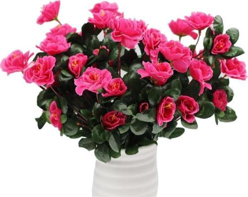 Yapay Çiçek Fuşya Pembe  Açelya Demeti 7 Dallı 33*20cm