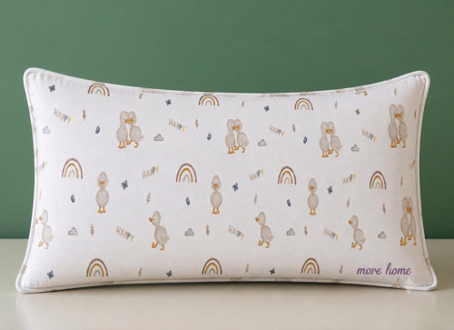 More Home Müslin Bebek Yastık Kılıfı Kapaklı 35X45 Tilkili Açık Bej