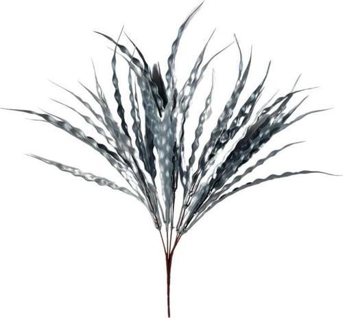 Yapay Çiçek Gümüş Kalın Kıvrımlı Saz Garnitür Aradal Dekoratif Yapay Bitki 45cm
