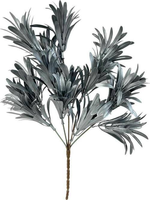 Yapay Çiçek Gümüş Renk Podocarpus Demeti 5 dal Garnitür Aradal Dekoratif Yapay Bitki