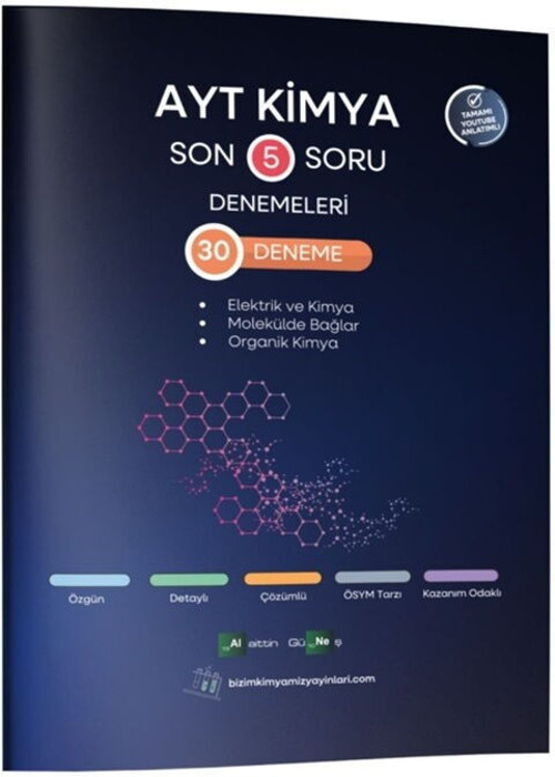 AYT Kimya Son 5 Soru Denemeleri 30 Deneme Alaittin Güneş