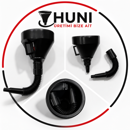 Geniş Ağızlı Spiral Hortumlu Çok Amaçlı Sıvı Dolum Hunisi