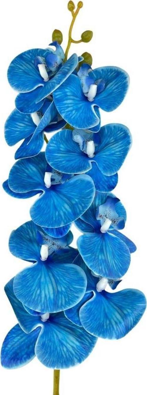 Yapay Çiçek İndigo Mavi Islak Orkide Uzun Dal 90 cm Orkide