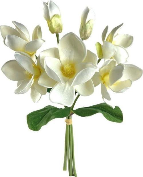 Yapay Çiçek Manolya Letex Eva Magnolia 33cm Beyaz Krem