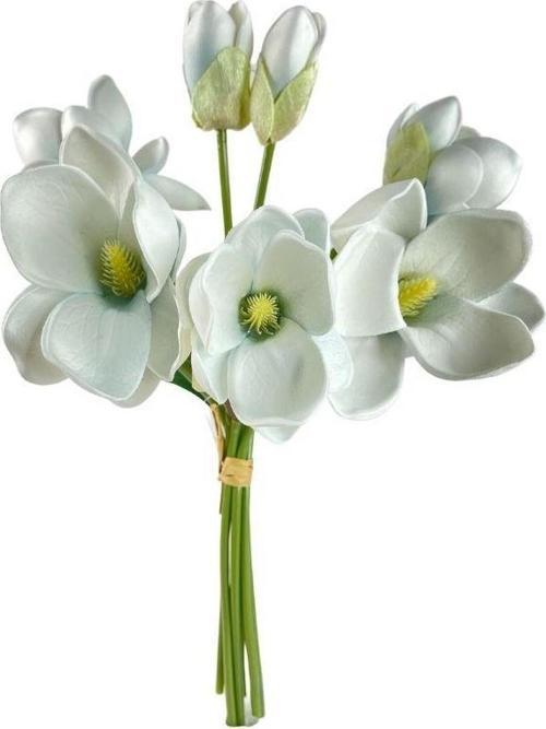 Yapay Çiçek Manolya Letex Eva Magnolia 33cm Pudra Uçuk Mavi