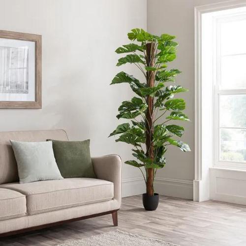 Yapay Çiçek Monstera Salon Sarmaşığı  Tropik Salon Bitkisi Yapay Ağaç 150cm