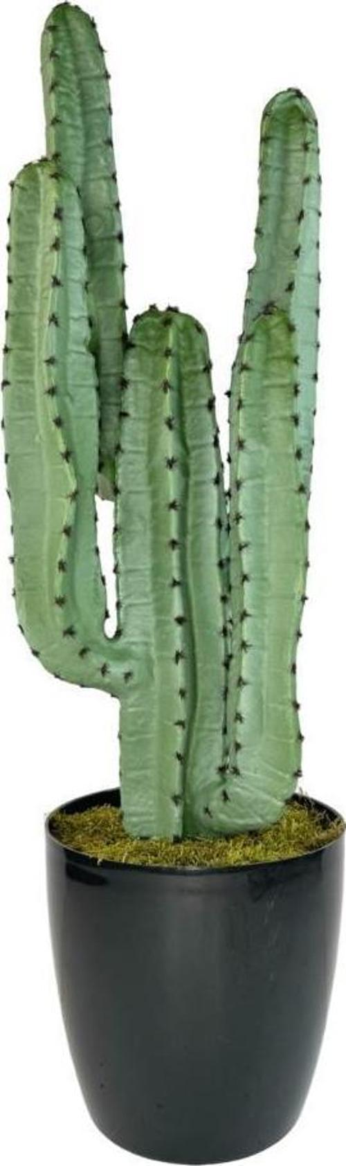 Yapay Çiçek Kaktüs Ağacı 4kollu Siyah Saksıda 70*22cm 4026