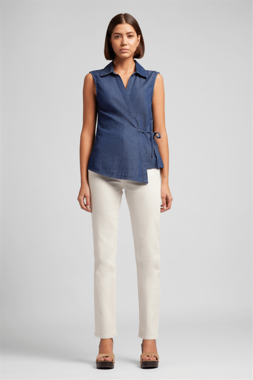 New Diana Kadın High Rise Straight Fit Jean Pantolon Beyaz