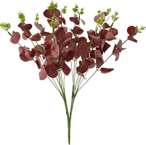 Yapay Çiçek Okaliptus Demet Kırmızı Aradal Garnitür Eucalyptus