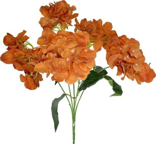 Yapay Çiçek Ortanca Çiçeği Demeti 43 cm Turuncu