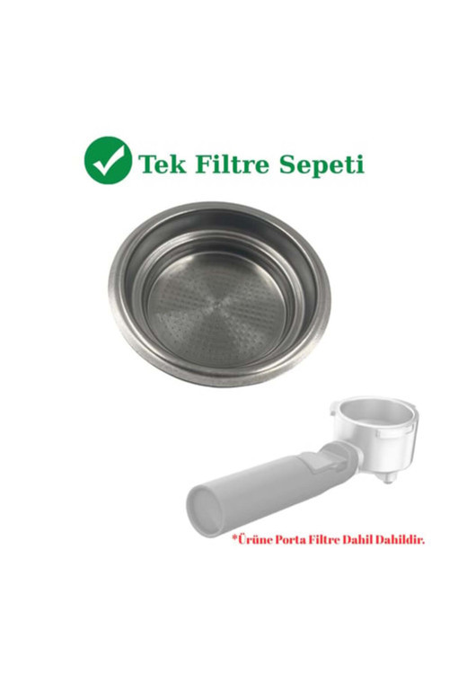 TEM-8690 Uyumlu 51 mm Tekli Espresso Filtre Sepeti - Yedek Çelik Süzgeç