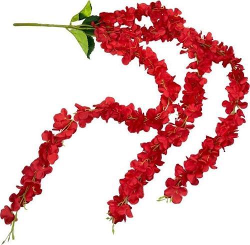 Yapay Çiçek Sarkan Ortanca Çiçeği 110cm KIRMIZI