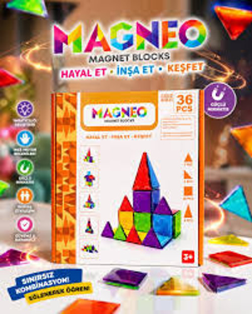 Magneo 36 Parça Magnetic Blocks