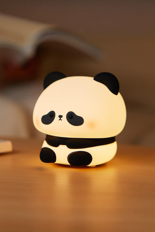 RGB Led Sevimli Panda Çocuk Odası Gece Masa Lambası Renk Değiştiren Yumuşak Silikon Usbli Şarjlı
