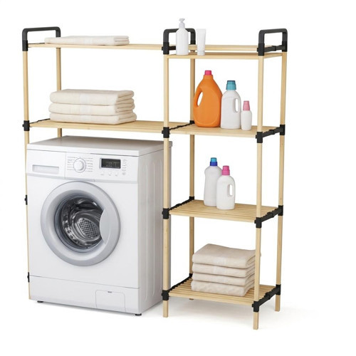 Modüler RaflıI Çamaşır Makinesi Organizer Rafı MDF 100*35*140