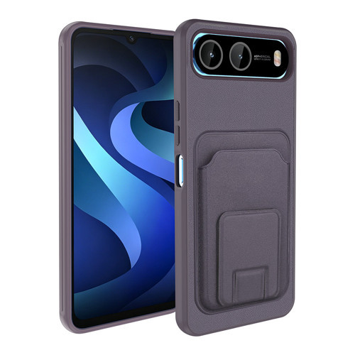 İnfinix Hot 60i 5G Kılıf Kartlıklı Manyetik Standlı PU Deri Görünümlü Lüx Kapak