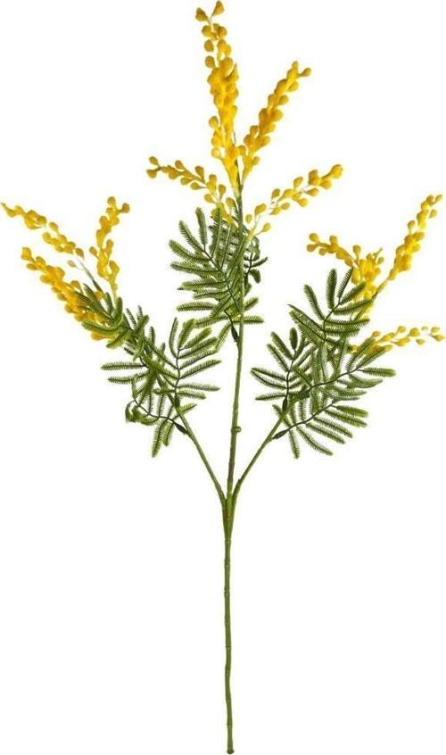 Yapay Çiçek Sarı Mimoza Uzun Dal 75cm 3Dallı Minosa Yapay Bitki