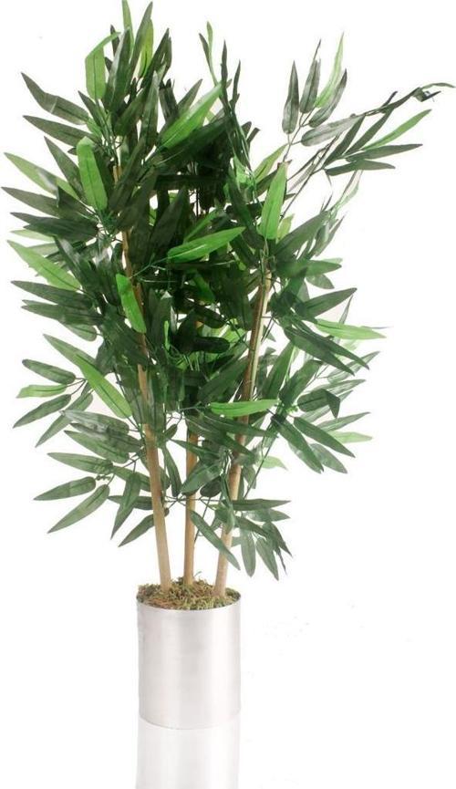 Yapay Çiçek Yapay Bambu Ağacı Paslanmaz Aleminyum Saksılı 80cm