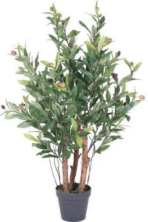 Yapay Çiçek Zeytin Ağacı 3 Gövdeli Plastik Siyah Saksıda 60cm Yapay Ağaç