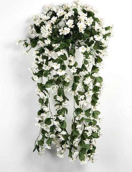 Nettenevime Yapay Çiçek Sarkan Begonvil Çiçeği Jumbo Beyaz