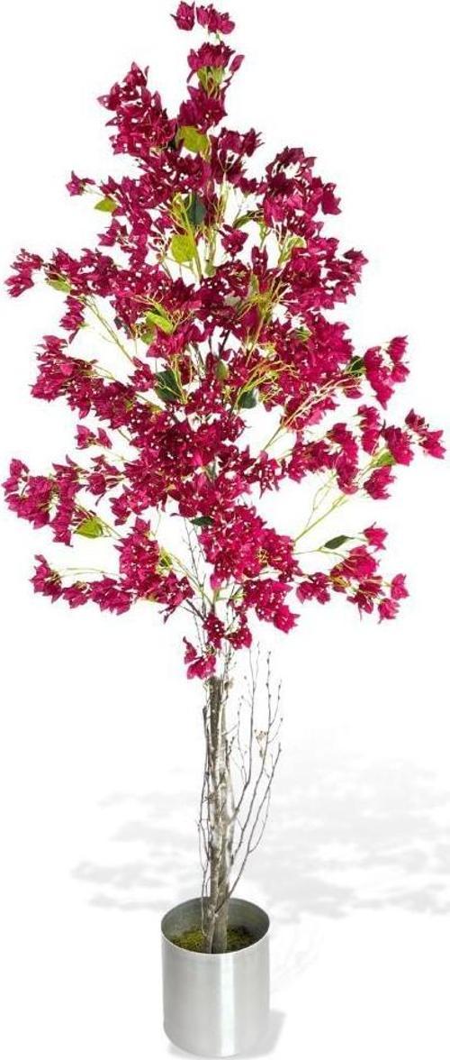 Yapay Fuşya Begonvil Ağacı 195*75cm Doğal Görünümlü Yapay Ağaç Aleminyum Paslanmaz Saksılı