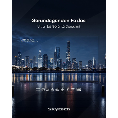 Q55ST3405 4K Ultra HD 55" 139 Ekran Uydu Alıcılı Smart QLED TV