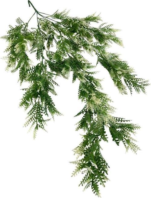 Yapay Çiçek Sarkan Çiçek Yeşil Beyaz Fern725 Yapay Sarmaşık  70*30cm UV Katkılı Güneşe Dayanıklı