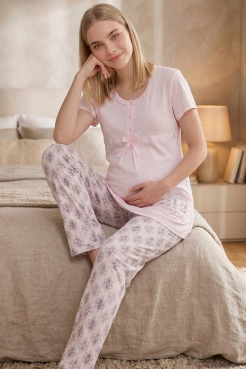Mecit 6350 Pembe Hamile Lohusa Pijama Takımı