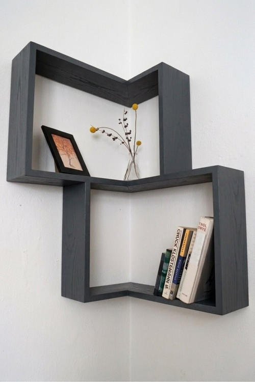 80X65X10 Cm Modern Dekoratif Duvar Rafı – Ahşap Kitaplık Ve Aksesuar Rafı