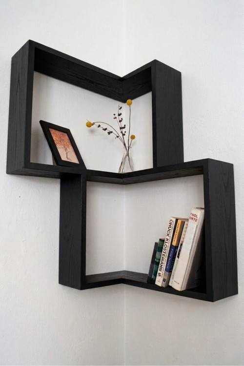 80X65X10 Cm Modern Dekoratif Duvar Rafı – Ahşap Kitaplık Ve Aksesuar Rafı