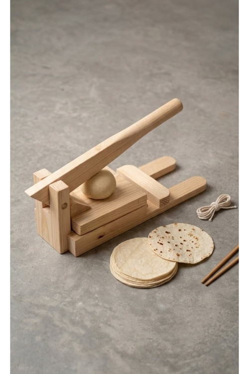 El Yapımı Ahşap Hamur Presi - Tortilla Maker - Lavaş Ve Taco Hazırlama