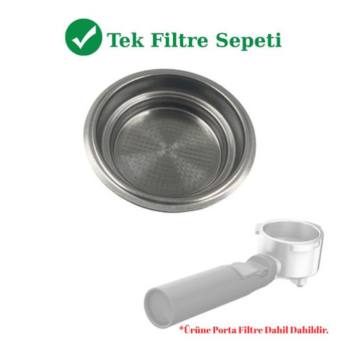 CEP-5302 B Uyumlu 51 mm Tekli Espresso Filtre Sepeti - Yedek Çelik Süzgeç