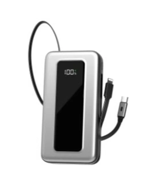IP-G20M 20000mAh PD65W Makaralı Siyah LCD Taşınabilir Pil Şarj Cihazı Powerbank