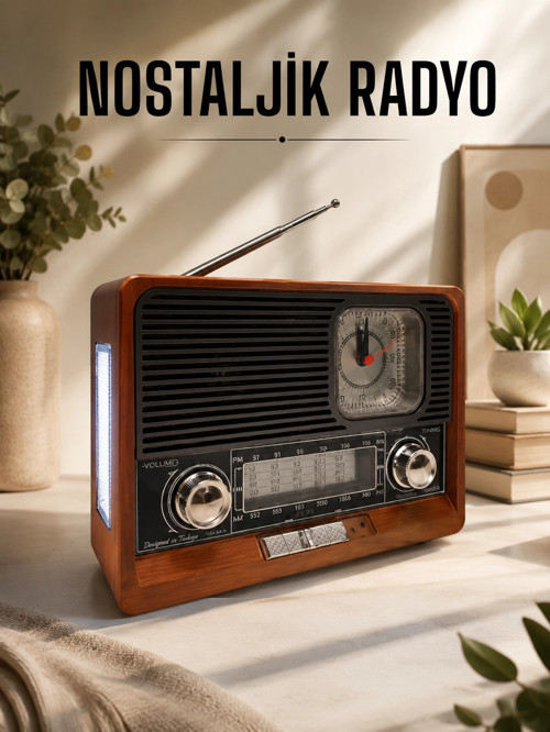 Nostaljik Radyo USB,AUX Ve SD Kart Girişli Bluetooth Bağlantılı