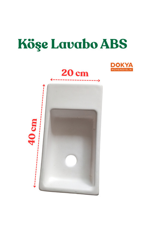Karavan Ve Tekneler İçin Dikdörtgen Köşe Lavabo -Abs - 40X 20 Cm