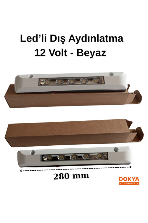 Tekne Veya Karavan İçin Açılı Dış Led Aydınlatma 12 Volt -Beyaz Işık - 1 Adet