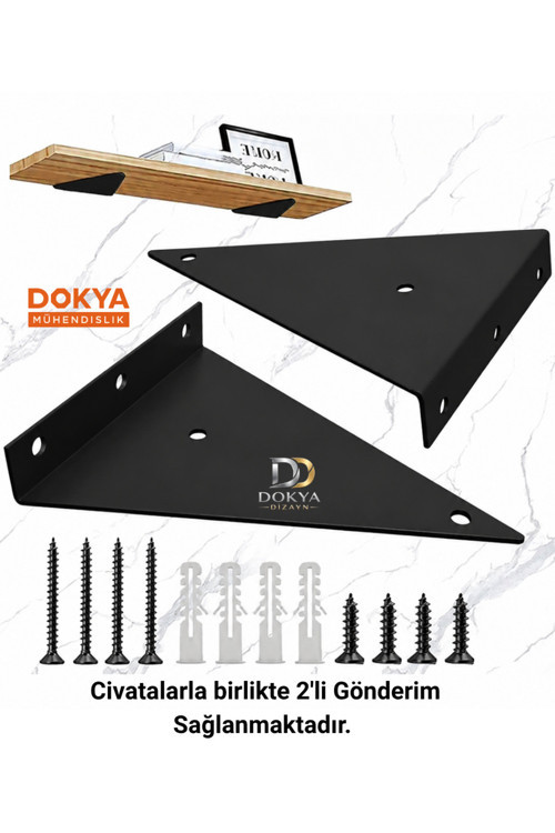 2'Li Gizli Raf Metal Raf Tutucu, Duvar Rafı İçin Metal Üçgen Raf Tutucu