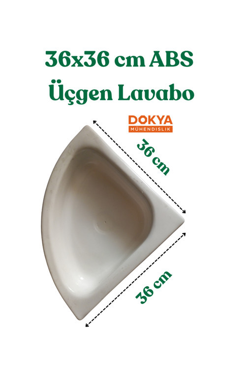 Karavan & Tekne Evye Üçgen Köşe Lavabo 36X36Cm - Abs Malzeme