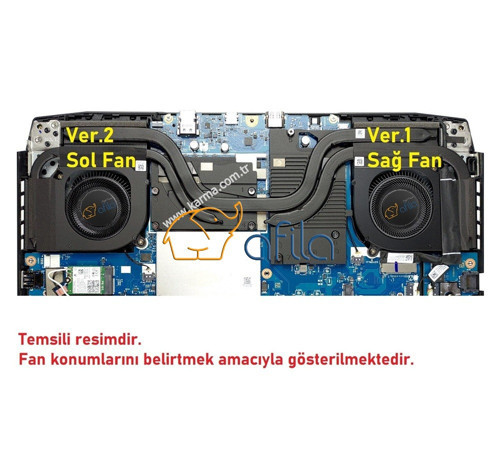 Acer Nitro 5 (2022) N22C1, AN515-58, PH317-55 Serisi Notebook Cpu+Gpu Fanı (SET) - 12V
