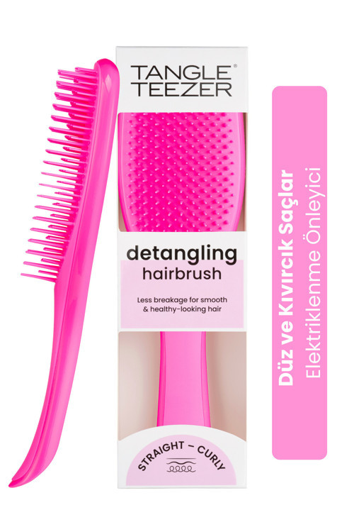 The Ultimate Detangler Runway Pink Eletriklenme Önleyici Saç Fırçası-Tarak (Düz ve Kıvırcık Saçlar)
