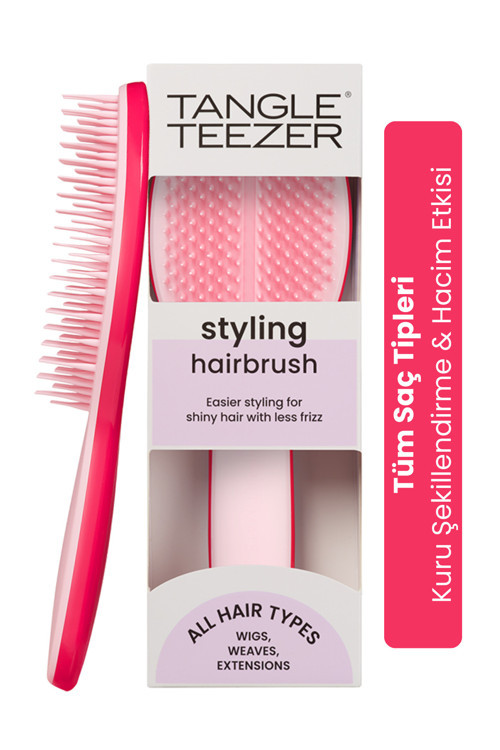 The Ultimate Styler Bright Pink Tüm Saç Tipleri için Kuru Şekillendirme ve Hacim Etkili Tarak