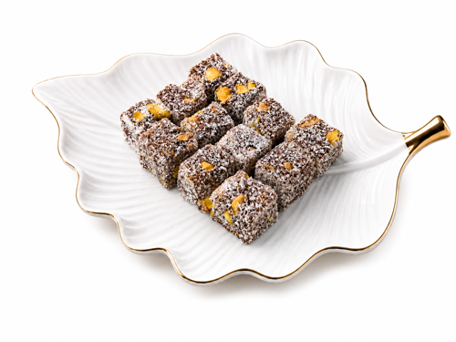 Çifte Kavrulmuş Lokum 300 Gr - Antep Fıstıklı Türk Lokumu - Hindistan Cevizli Premium Lokum