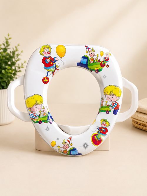 Soft Baby Desenli Çocuk Tuvalet Oturağı Adaptörü | Kulplu, Yumuşak Minderli 1