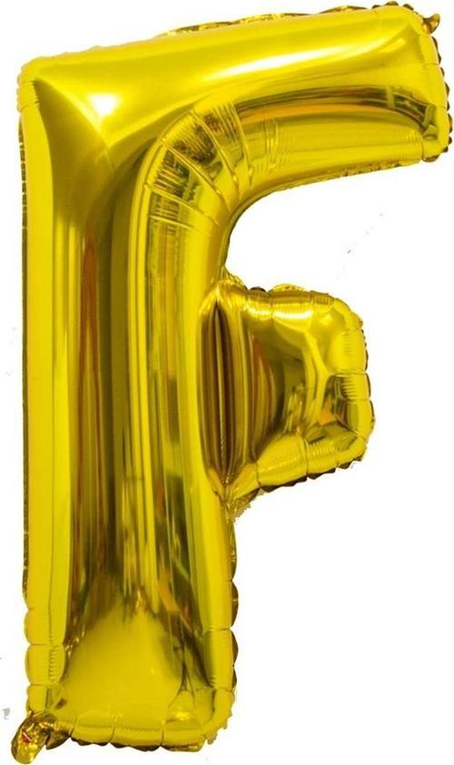 Harf Folyo Balon Büyük Boy Metalik Altın F Harfi Folyo Balon Metalik - 100 cm