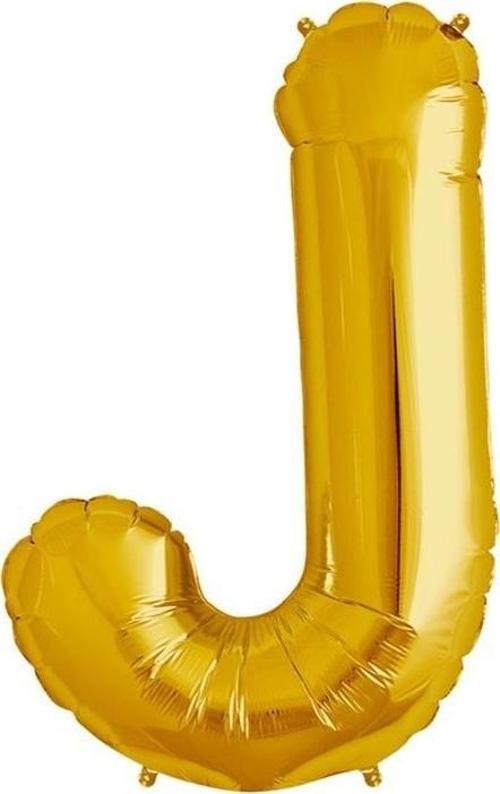 Harf Folyo Balon Büyük Boy Metalik Altın J Harfi Folyo Balon Metalik - 100 cm