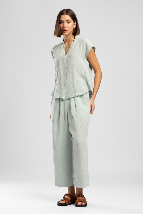 Patty Kadın Crop Pantolon Yeşil