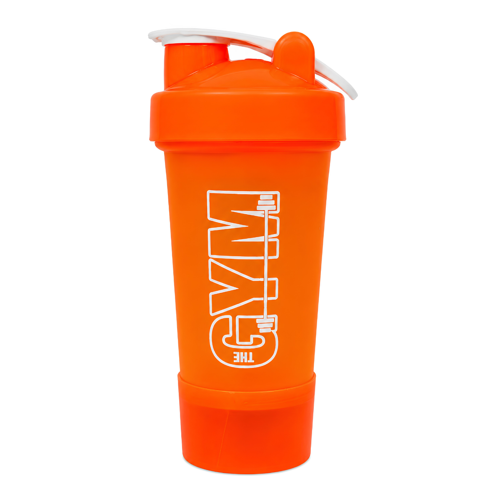 Gym Smart Shaker 550 ML Ölçekli ve Sızdırmaz Kapaklı Saklama Hazneli Protein Shaker (Turuncu)
